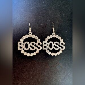 NWOT Boss rhinestone earrings